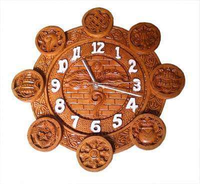 Wooden hand crafted wall clock